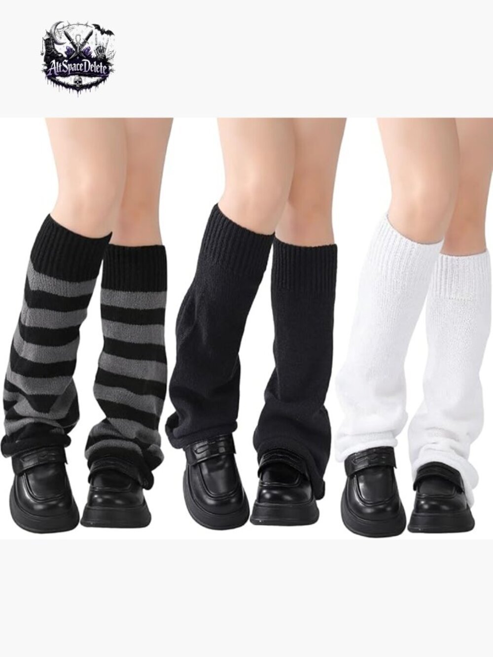 Y2K Star Knitted Leg Warmers - Kawaii Goth Flared Socks One Size